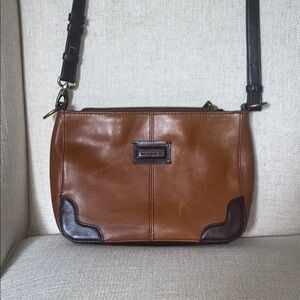 Tignanello Brown Leather Crossbody Bag